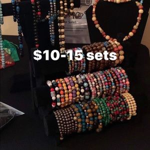 Beaded bracelets in earrings in chains